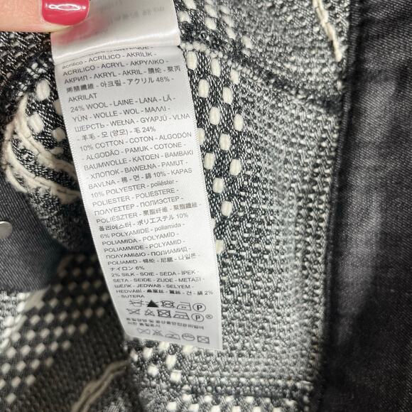 Levi's Made And Crafted Wool Fringe Jacket Womens Large Cream Boho Trucker - Picture 13 of 14